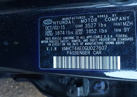 2016 Hyundai Accent Se z USA, uszkodzony, nr VIN KMHCT4AE0GU027607